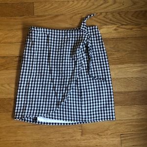 Madewell Black and White Mini Wrap Skirt
